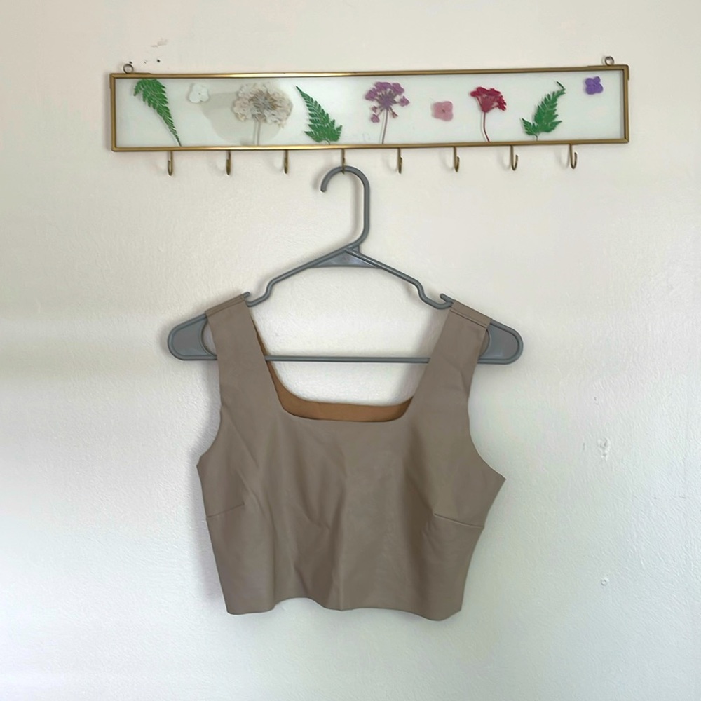 Faux Leather Crop Tank